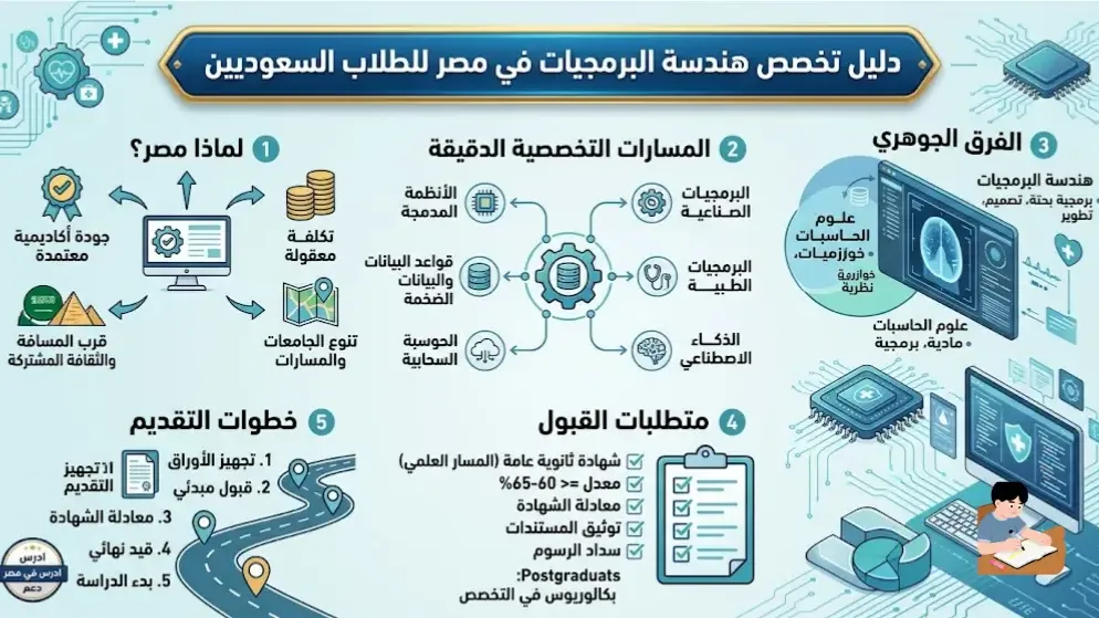 دليل تخصص هندسة البرمجيات في مصر للطلاب السعوديين