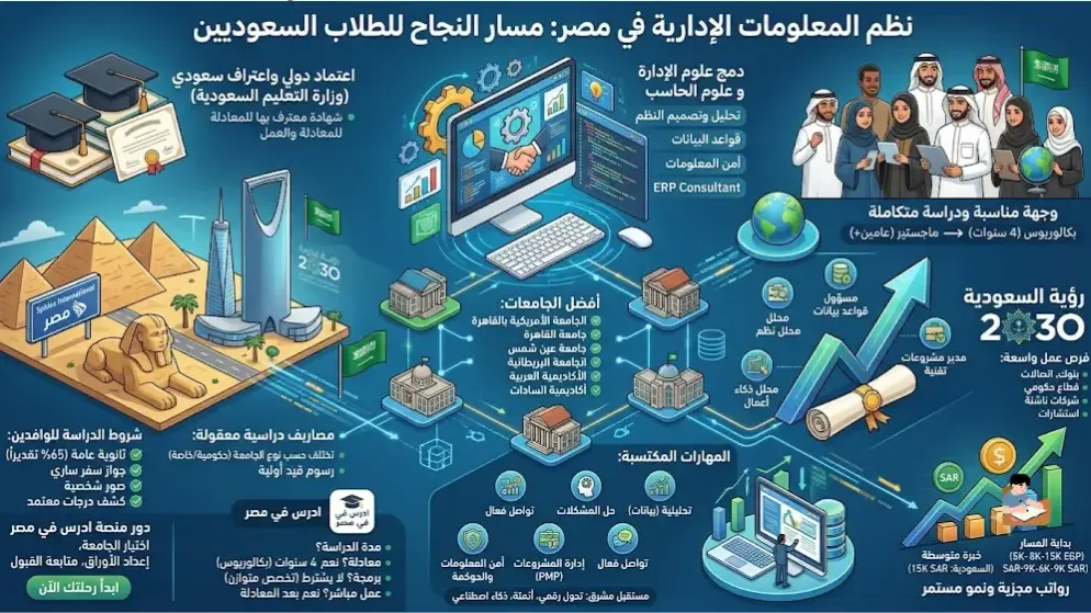 نظم المعلومات الإدارية في مصر للسعوديين: الدراسة والوظائف