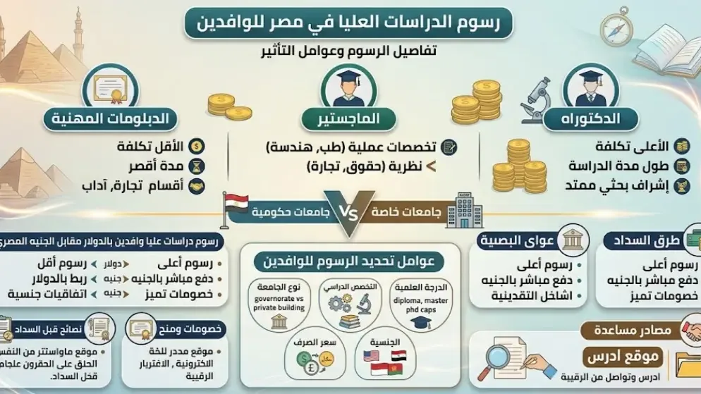 رسوم الدراسات العليا في مصر للوافدين